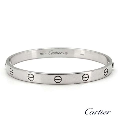 cartier love bracelet 18k white gold with diamonds size 19|cartier love bracelet price diamonds.